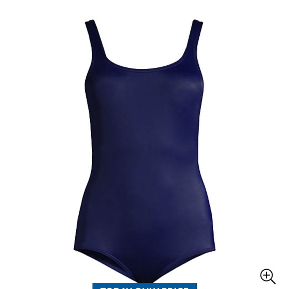 Lands End plus chlorine resistant  tugless soft cup sporty bathing suit - Picture 4 of 10